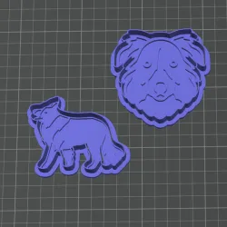 Border Collie 2 designs Cookie Cutter
