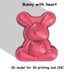 Bunny with heart Stl File
