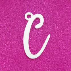 C - Cursive Gift Tag Ornament