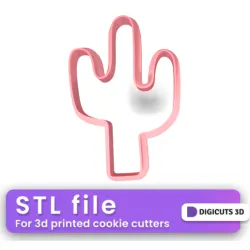 Cactus COOKIE CUTTER - Cowboy COOKIE CUTTER STL FILE