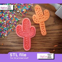 CACTUS plant with eyes COOKIE CUTTER - COWBOY COOKIE CUTTER STL FILE