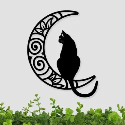 Cat and Moon - Wall art