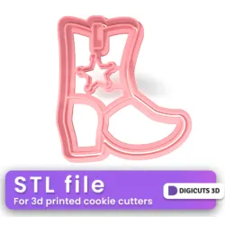 Cowboy boot COOKIE CUTTER - Cowboy COOKIE CUTTER STL FILE