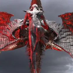 Crescent Angel Statue With Dark Dragon 2