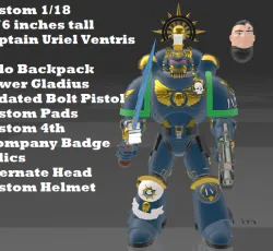 Custom 1/18 Captain Uriel Ventris Space Marine