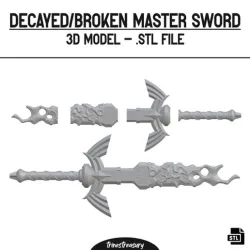 Decayed/Broken Zelda Master Sword 3D model - STL files for 3D printing