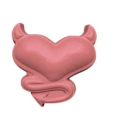 Devil Heart  STL FILE FOR 3D PRINTING - LASER CNC ROUTER - 3D PRINTABLE MODEL STL MODEL STL DOWNLOAD BATH BOMB/SOAP
