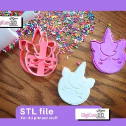 Dreaming Unicorn cookie cutter STL File -  Unicorns Cookie Cutters