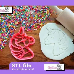 Dreaming Unicorn cookie cutter STL File -  Unicorns Cookie Cutters