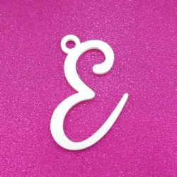 E - Cursive Gift Tag Ornament