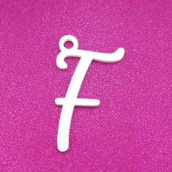 F - Cursive Gift Tag Ornament