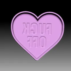 FUCK OFF HEART  BATH BOMB MOLD