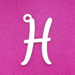 H - Cursive Gift Tag Ornament