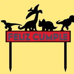 Happy Birthday Dinosaurs Cake Topper
