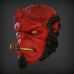 Hellboy head for action figures