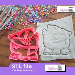Hippopotamus STL File - Animals of the Jungle Cookie Cutter
