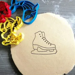 Ice Skating cookie cutter + outline