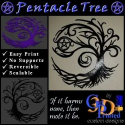 Inspirational Pentacle Tree Hanging Art, No Supports