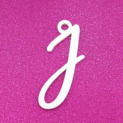 J - Cursive Gift Tag Ornament