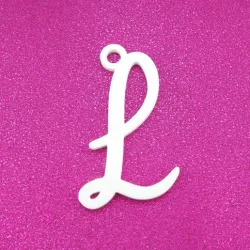 L - Cursive Gift Tag Ornament