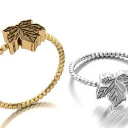Leaf Ring STL 3D Model for Jewelry 3D Printing