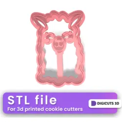 Llamas Face COOKIE CUTTER - Cowboy COOKIE CUTTER STL FILE