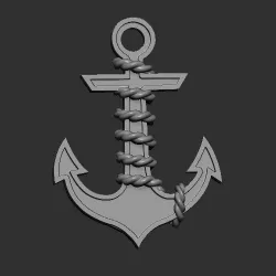 Marine anchor STL file for CNC and 3D printer