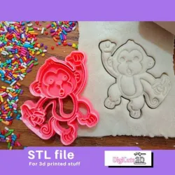 Monkey STL File - Animals of the Jungle Cookie Cutter