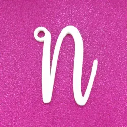 N - Cursive Gift Tag Ornament