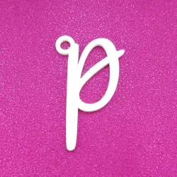 P - Cursive Gift Tag Ornament