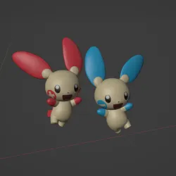 Plusle and Minum 3D print model