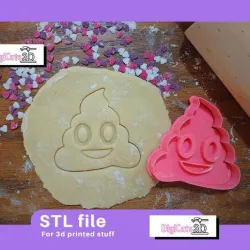 Poop emoji cookie cutter STL File -  Social Media Cookie Cutters