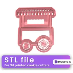 Pop corn trolley COOKIE CUTTER - SUMMER TROPICAL COOKIE CUTTER STL FILE