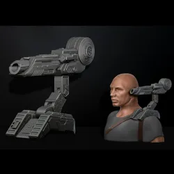 Predator Shoulder Cannon plasma Two Size File STL – OBJ for 3D Printing