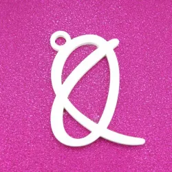 Q - Cursive Gift Tag Ornament