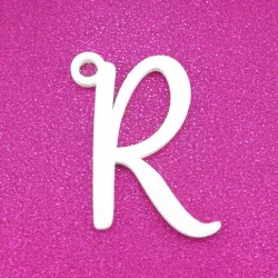 R - Cursive Gift Tag Ornament