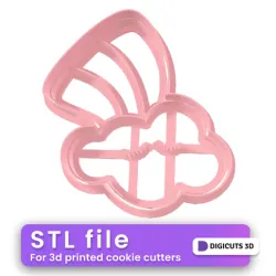 Rainbow one Cloud 9 cookie cutter STL File -  Unicorns Cookie Cutters