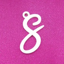 S - Cursive Gift Tag Ornament
