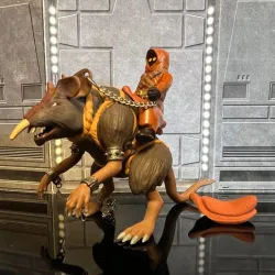 STAR WARS VINTAGE JAWA WOMPRAT RIDER ACTION FIGURE, CUSTOM KENNER, HASBRO, 3.75", 1/18