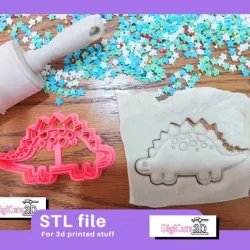 Stegosaurus, Spiked dinosaur STL File -  Cookie Cutter