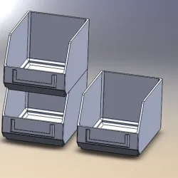 Storage box with label slot