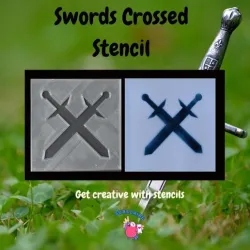 Swords Crossed 1 Stencil