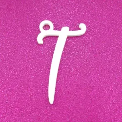 T - Cursive Gift Tag Ornament