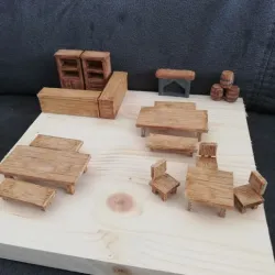 Tavern interior + tiles (easy to paint)