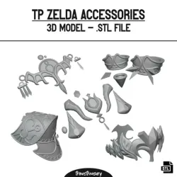 Twilight Princess Zelda cosplay 3D models - STL files for 3D printing
