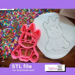 Unicorn baby cookie cutter STL File -  Unicorns Cookie Cutters