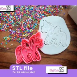 Unicorn cookie cutter STL File -  Unicorns Cookie Cutters