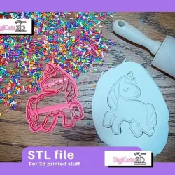 Unicorn cookie cutter STL File -  Unicorns Cookie Cutters