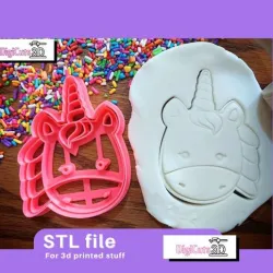 Unicorn face cookie cutter STL File -  Unicorns Cookie Cutters