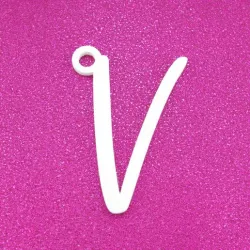 V - Cursive Gift Tag Ornament
